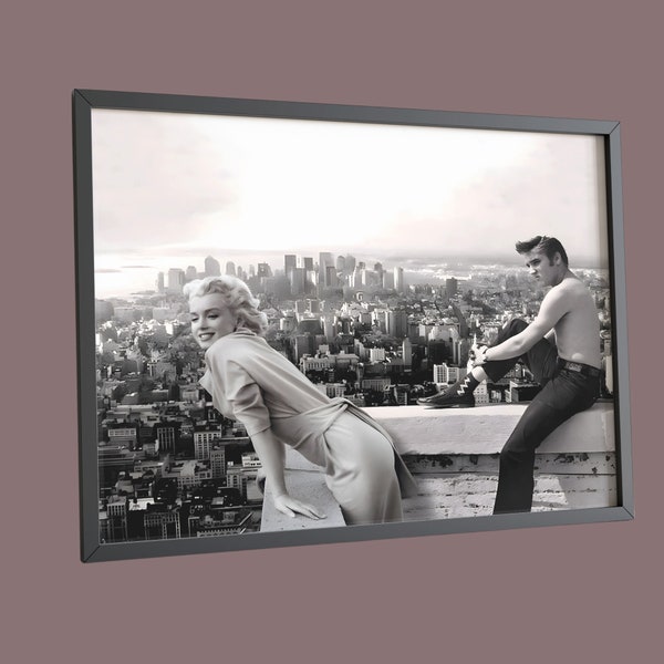 Marilyn Monroe Canvas, Blonde Bombshell and Elvis Presley, King of Rock and Roll Elvis Leinwand Wall Art Poster,