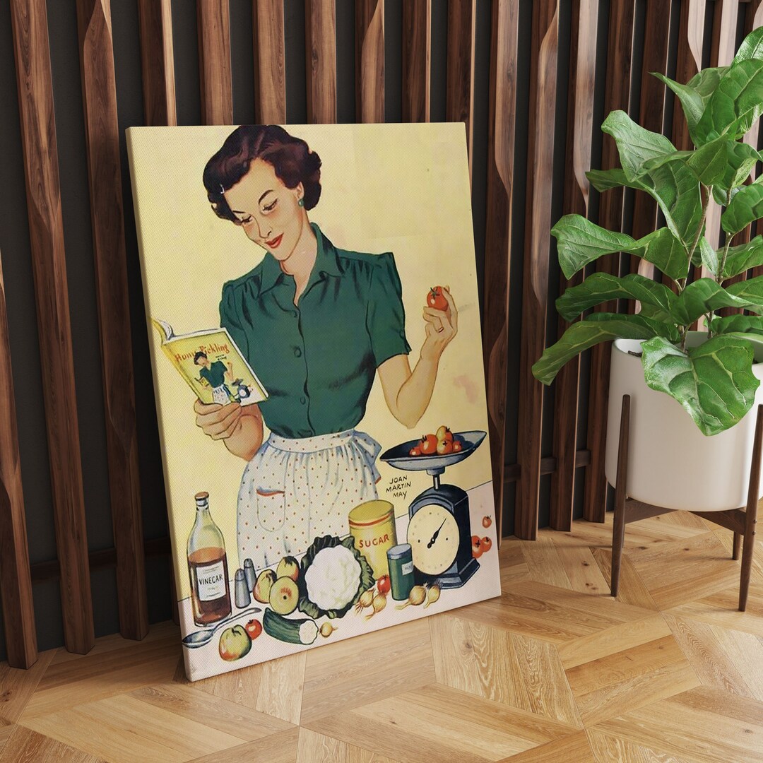Retro Kitchen Decor 50's Poster Retro Kitchen Art Cooking Wall Print