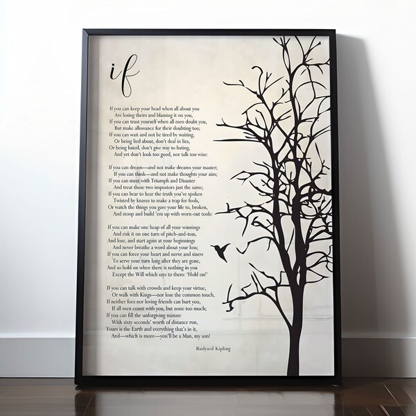 If Kipling Poem, graduation gift, inspirational poem, if rudyard kipling, inspirational poem