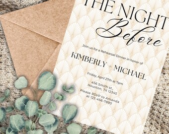 Rehearsal Dinner Invitation, rehearsal dinner invitations, Art Deco