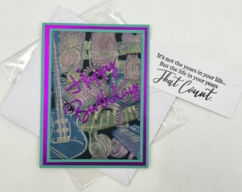 Music Happy Birthday Small Handmade Card