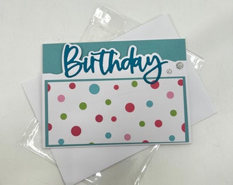 Polka Dot Happy Birthday Small Handmade Card