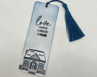 Love Home Handmade Blue Bookmark
