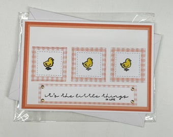 Three Chicks Medium Blank Handmade Card
