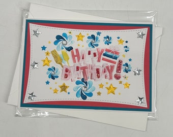 Happy Birthday Medium Blank Handmade Card