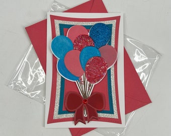Balloons Celebrate Happy Birthday Medium Handmade Card