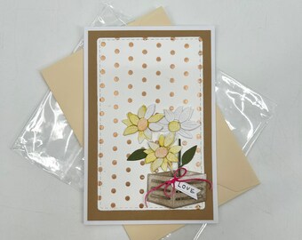 Yellow Flower Handmade Small Love Card