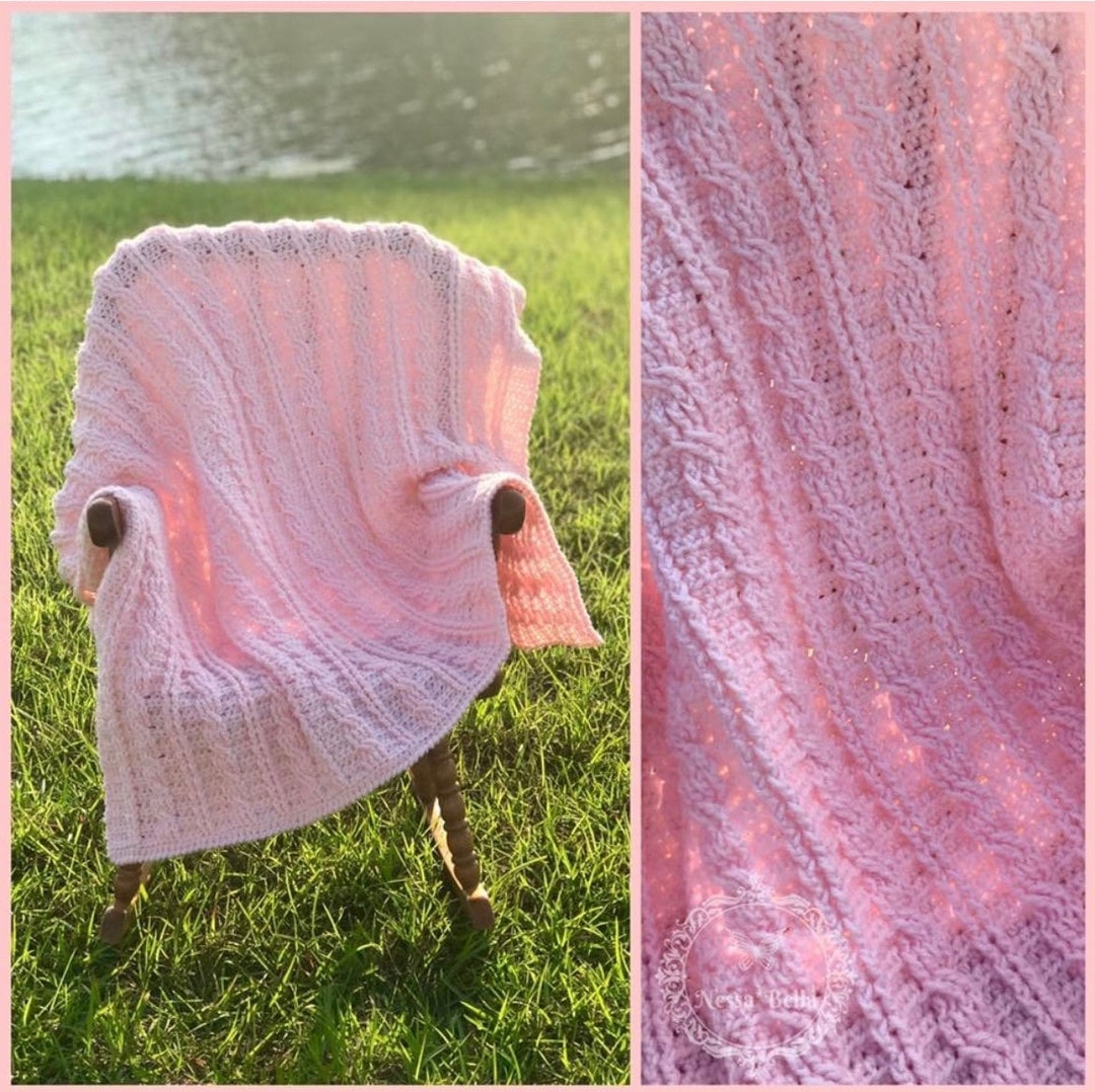 Original Crochet Cable Stitch Baby Blanket Etsy