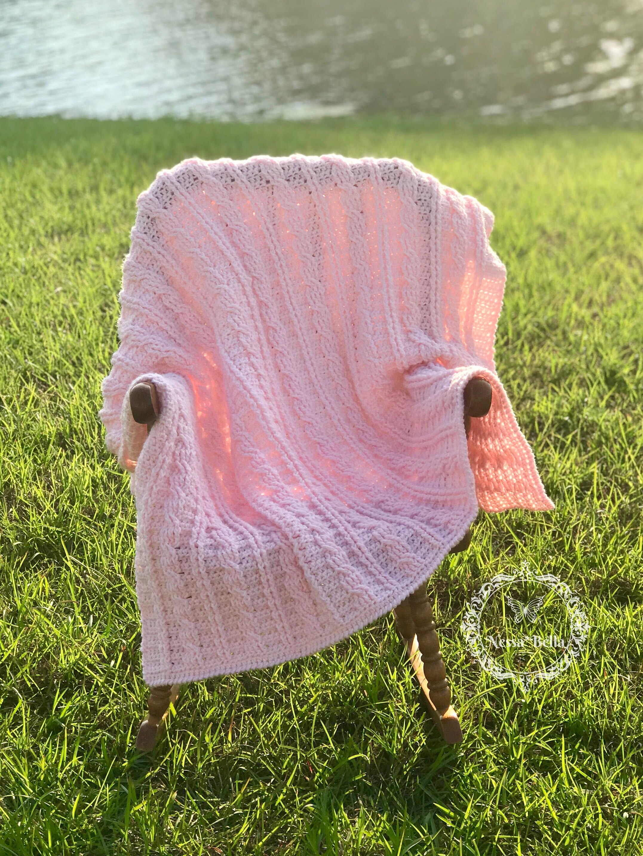 Original Crochet Cable Stitch Baby Blanket Etsy