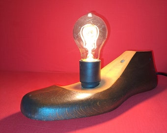 Wohndeko Lampe Schuhleisten Holz