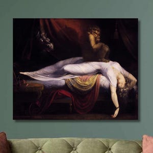 Henry Fuseli The Nightmare (1781) Canvas Wall Art,Henry Fuseli Reproduction Print,Fine Art Canvas,Exhibition Nightmare Poster,Vintage Art1