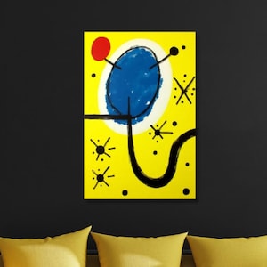 Stijl Het goud van het azuurblauw door Joan Miro-stijl tentoonstellingsposter Miro canvas muurafdruk, Joan Miro poster, surrealistische kunst, Joan Miro Print42