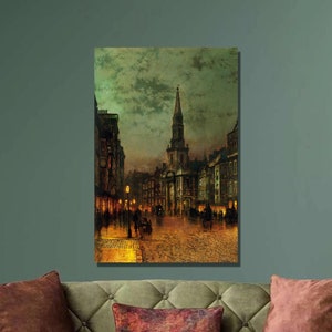 John Atkinson Blackman Street London Art Print,John Atkinson Grimshaw Canvas Wall Art,City View,Canvas Poster,Canvas Print,Home Wall Decor12