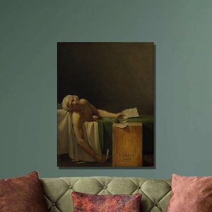 Jacques-Louis David The Death of Marat Art Print, Jacques-Louis David Canvas Wall Art, History Painting, Canvas Poster & Panel, Wall Decor5