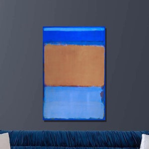 Mark Rothko Untitled Blue and Brown Art Print,Canvas Wall Art,Rothko Art Museum Exhibition,Canvas Print,Reproduction Art, Blue Wall Decor93