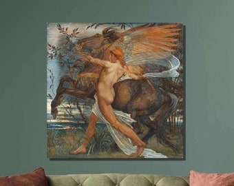 Walter Crane Pegasus Canvas Art Print: Mythical Wall Decor