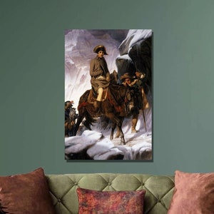 Paul Delaroche Bonaparte Crossing the Alps Art Print, Canvas Print, Paul Delaroche Canvas Wall Art, Fine Art, Romanticism Art, Wall Decor4