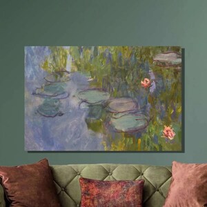 Claude Monet Water Lilies VII Art Print,Claude Monet Canvas Wall Art,Impressionism Art,Botanical PaintingCanvas Poster & Panel,Wall Decor33