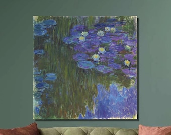 Claude Monet Water Lilies Canvas Print, Impressionism Wall Art