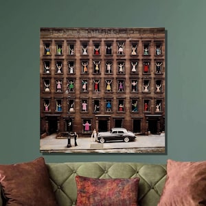 Girls in the Windows by Ormond Gigli Canvas Painting, Ormond Gigli Canvas Wall Decor, Girls in the Windows Poster , Wall Decor, Gift Idea