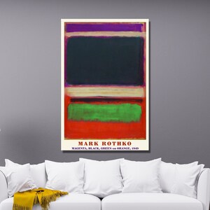 Mark Rothko No.3/No.13 (Magenta, Black, Green on Orange) Art Print,Canvas Wall Art,Rothko Art Museum Exhibition,Canvas Poster , Wall Decor14