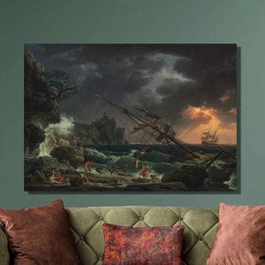 Claude Joseph Vernet The Shipwreck Art Print,Claude Joseph Vernet Canvas Wall Art,Canvas Poster & Panel, Canvas Print, Home Wall Decor2