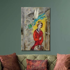 Marc Chagall Autoportrait Art Print, Marc Chagall Canvas Wall art,Vintage Art Posters,Chagall Modern Art, Canvas Primt, Home Wall Decor52