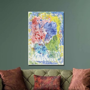 Marc Chagall Rencontre multicolore avec le peintre pour le concert Art Print, Marc Chagall Canvas Wall art,Chagall Modern Art,Wall Decor44