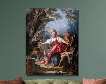 Fragonard Blind Man's Bluff Canvas Art Print: Rococo Home Decor2