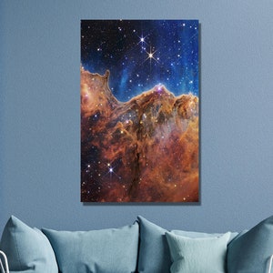 The Pillars of Creation Poster James Webb Space Telescope Webb inspects the heart Galaxy Phantom European Space Agency Galaxy CANVAS Decor16