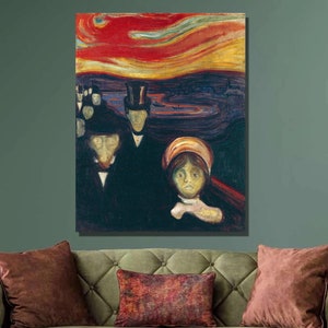 Edvard Munch Anxiety Art Print, Canvas Print, Edvard Munch Canvas Wall Art, Expressionism Art, Canvas Poster & Panel, Home Wall Decor6
