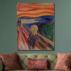 The Scream by Edvard Munch, Canvas Print, Edvard Munch Canvas Wall Art, Expressionism Art, Canvas Poster & Panel, Home Wall Decor5