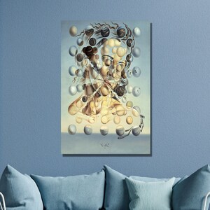 Salvador Dali Galatea of the Spheres Fine Art Print Giclee Canvas Blue Wall Art Boho Home Decor Painting,Dali Canvas Wall Art,Wall Decor21