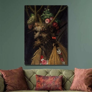 Giuseppe Arcimboldo Four Seasons in One Head Art Print,Giuseppe Arcimboldo Canvas Wall Art,Tree Human Portrait,Canvas Poster,Wall Decor2