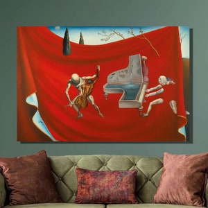 Salvador Dali Music - The Red Orchestra Art Print,Salvador Dali Canvas Painting,Canvas Poster &Canvas Panel,Surrealism Art,Home Wall Decor59