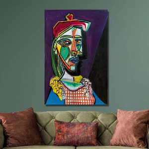 Pablo Picasso Girl with a Red Beret and Pompom Art Print, Picasso Canvas Wall Art, Canvas Print, Picasso Artwork,Canvas Poster ,Wall Decor9