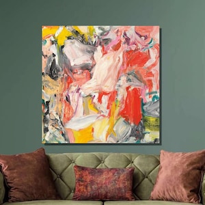 Willem de Kooning Untitled 1977 Art Print, abstracte expressionistische kunst, Willem de Kooning canvas muurkunst, abstracte canvas poster, woondecoratie12