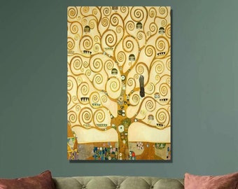 Impresión en lienzo Art Nouveau del Árbol de la Vida de Klimt