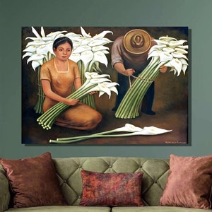 Diego Rivera The Flower Seller Art Print, Diego Rivera Canvas Wall Art, Diego Rivera Poster , Flower Canvas Poster & Panel, Wall Decor1