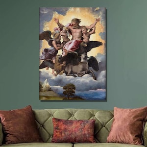 Raphael Ezekiel&#39;s Vision Art Print, Raffaello Sanzio da Urbino Canvas Painting, Canvas Poster , Renaissance Art, Canvas Print, Wall Decor3