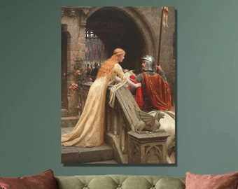 Edmund Leighton God Speed Canvas Art Print: Pre-Raphaelite Wall Decor