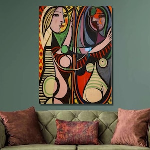 Pablo Picasso Girl before a Mirror Art Print,Pablo Picasso Canvas Wall Art, Canvas Print, Picasso Artwork,Canvas Poster ,Wall Decor1