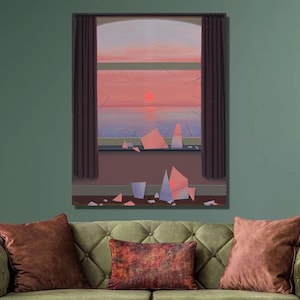 Rene Magritte O Mundo das Imagens Impressão Artística, Rene Magritte Arte de Parede em Tela, Arte Surrealista, Impressão em Tela, Cartaz e Painel em Tela, Decoração de Parede para Casa1