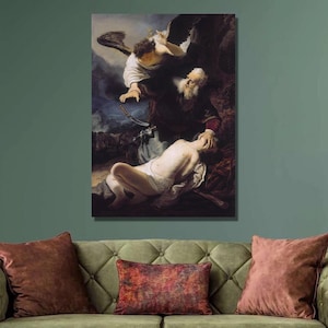 Rembrandt The Sacrifice of Isaac Art Print,Rembrandt van Rijn Canvas Wall Art,Baroque Art,Canvas Poster & Panel,Home Wall Decor7
