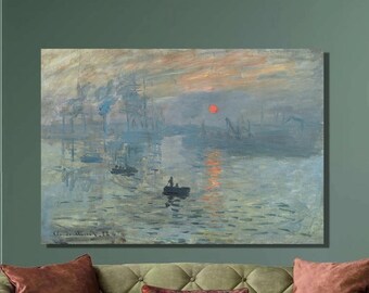 Monet Impression Sunrise Art Print, Impressionism Canvas Wall Decor