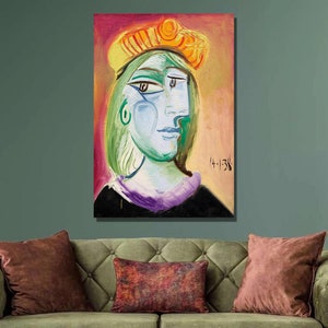 Pablo Picasso Woman with Orange beret Art Print, Picasso Canvas Wall Art, Canvas Print, Picasso Artwork,Canvas Poster & Panel ,Wall Decor11