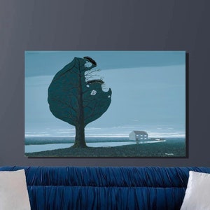 Rene Magritte The Flavor of Tears Art Print, René Magritte Canvas Wall Art,Magritte Artwork,Surrealism Art,Canvas Poster &Panel,Wall Decor22