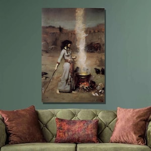 John William Waterhouse The Magic Circle Art Print,John William Waterhouse Canvas Wall Art, Pre-Raphaelite, Canvas Poster, Wall Decor10