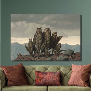 Rene Magritte The companions of fear Art Print, René Magritte Canvas Wall Art,Magritte Artwork,Surrealism Art,Canvas Poster, Wall Decor46