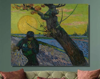 Van Gogh The Sower 2 20x16 inch Framed Canvas Print